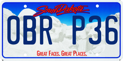 SD license plate 0BRP36
