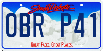 SD license plate 0BRP41