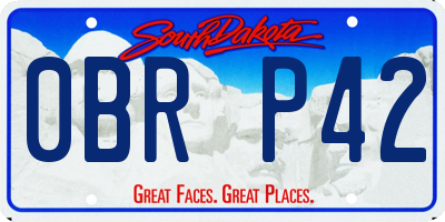 SD license plate 0BRP42