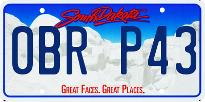SD license plate 0BRP43