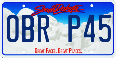 SD license plate 0BRP45