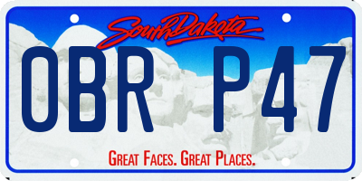 SD license plate 0BRP47