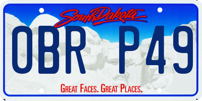 SD license plate 0BRP49