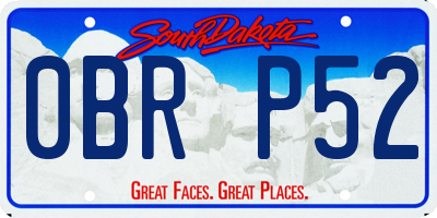 SD license plate 0BRP52