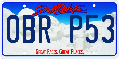 SD license plate 0BRP53