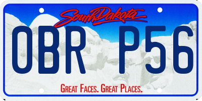SD license plate 0BRP56