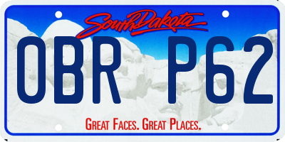 SD license plate 0BRP62