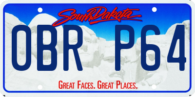 SD license plate 0BRP64