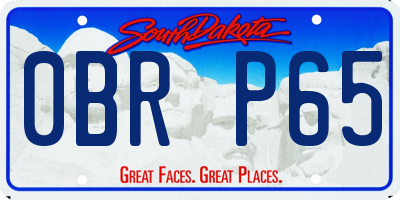 SD license plate 0BRP65