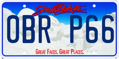 SD license plate 0BRP66