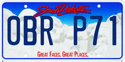 SD license plate 0BRP71