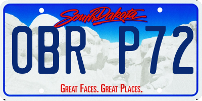 SD license plate 0BRP72
