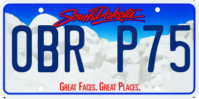 SD license plate 0BRP75