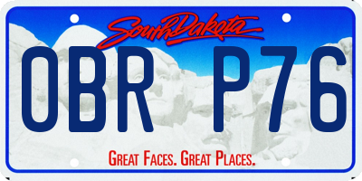 SD license plate 0BRP76