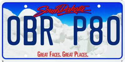 SD license plate 0BRP80