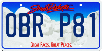 SD license plate 0BRP81