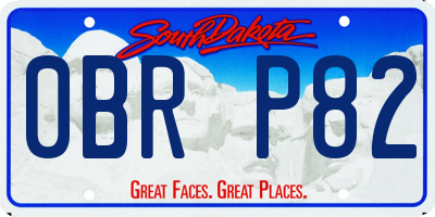 SD license plate 0BRP82