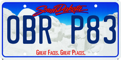 SD license plate 0BRP83