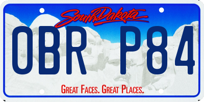 SD license plate 0BRP84
