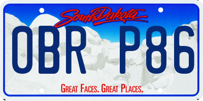 SD license plate 0BRP86