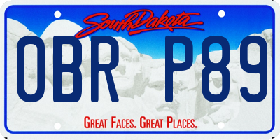 SD license plate 0BRP89