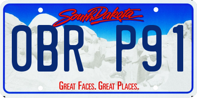 SD license plate 0BRP91