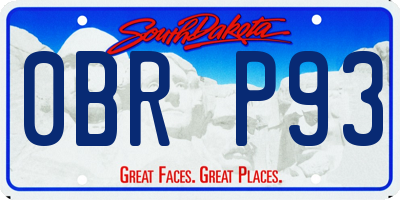 SD license plate 0BRP93