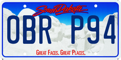SD license plate 0BRP94