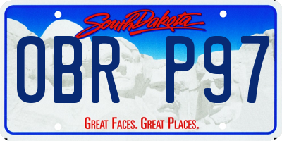 SD license plate 0BRP97