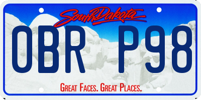 SD license plate 0BRP98