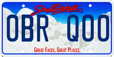 SD license plate 0BRQ00