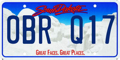 SD license plate 0BRQ17