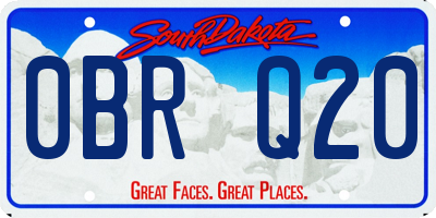 SD license plate 0BRQ20