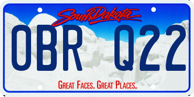 SD license plate 0BRQ22