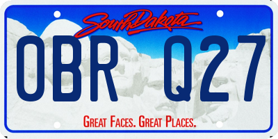 SD license plate 0BRQ27