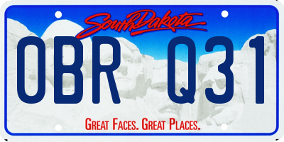 SD license plate 0BRQ31