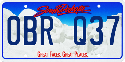 SD license plate 0BRQ37