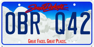 SD license plate 0BRQ42