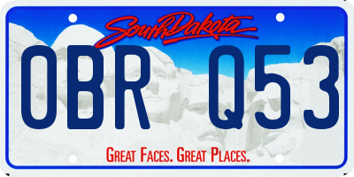 SD license plate 0BRQ53