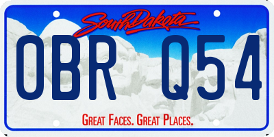 SD license plate 0BRQ54