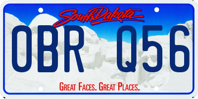 SD license plate 0BRQ56
