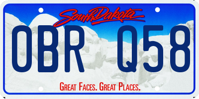SD license plate 0BRQ58