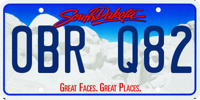 SD license plate 0BRQ82
