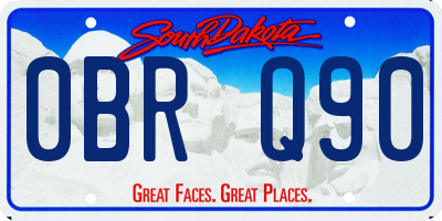 SD license plate 0BRQ90