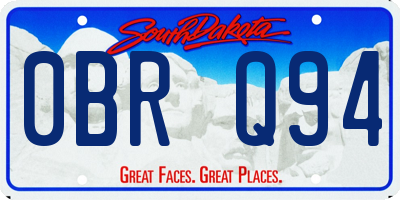SD license plate 0BRQ94