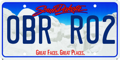 SD license plate 0BRR02