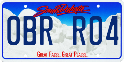 SD license plate 0BRR04