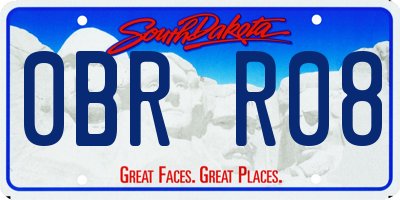 SD license plate 0BRR08