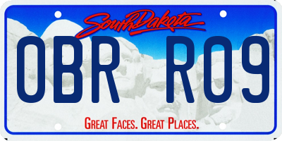 SD license plate 0BRR09