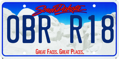 SD license plate 0BRR18